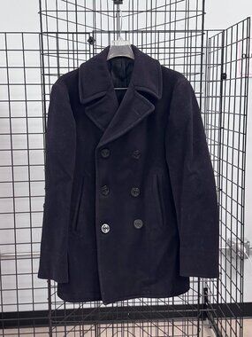 Vintage Navy Peacoat Size Small Stenciled Name